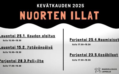 Tule mukaan kevätkauden ensimmäiseen Nuorten iltaan!